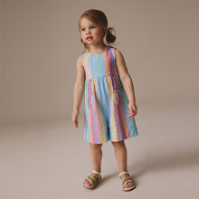 Load image into Gallery viewer, Rainbow 100% Cotton Sleeveless Playsuit (3mths-6yrs)
