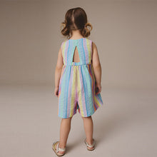 Load image into Gallery viewer, Rainbow 100% Cotton Sleeveless Playsuit (3mths-6yrs)
