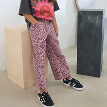 Load image into Gallery viewer, Pink Leopard Print Wide Leg Jeans (3-12yrs)
