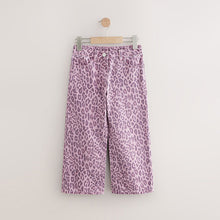 Load image into Gallery viewer, Pink Leopard Print Wide Leg Jeans (3-12yrs)
