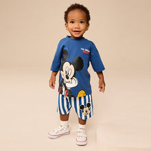 Load image into Gallery viewer, Blue/White Mickey Mouse T-Shirt &amp; Shorts Set (3mths-6yrs)
