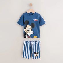 Load image into Gallery viewer, Blue/White Mickey Mouse T-Shirt &amp; Shorts Set (3mths-6yrs)
