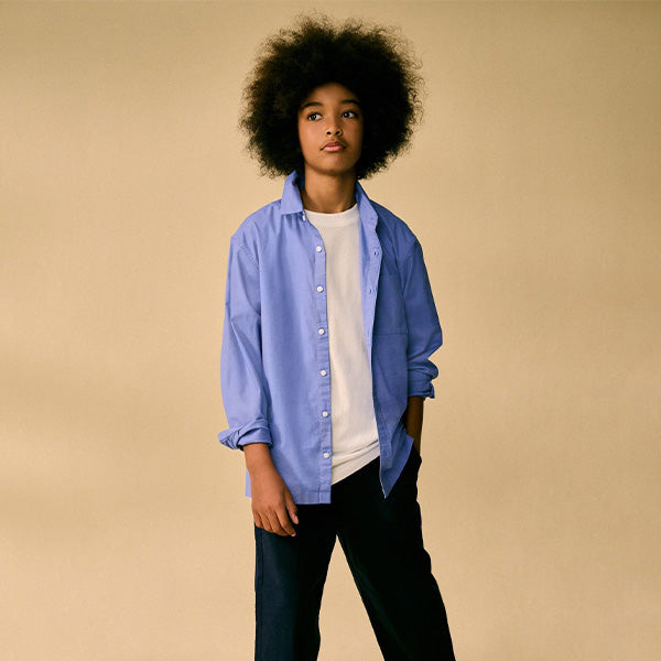 Bright Blue Relaxed Fit Long Sleeve Oxford Shirt
