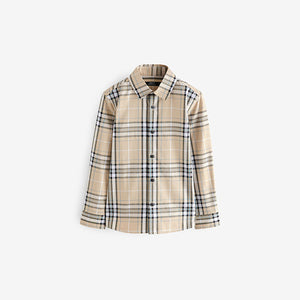 Neutral Check Long Sleeve 100% Cotton Shirt