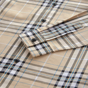 Neutral Check Long Sleeve 100% Cotton Shirt
