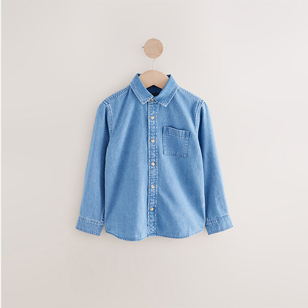 Blue Denim Long Sleeve Denim Shirt
