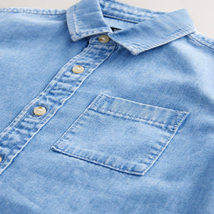 Blue Denim Long Sleeve Denim Shirt