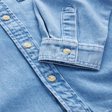 Load image into Gallery viewer, Blue Denim Long Sleeve Denim Shirt
