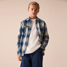 Load image into Gallery viewer, Cobalt Blue Subscribe 100% Cotton Long Sleeve Check Shirt

