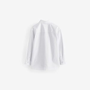 White Relaxed Fit Long Sleeve Oxford Shirt