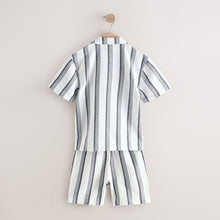 Load image into Gallery viewer, Ecru Stripe Sleeve Stripe Shirt and Shorts Set (3-12yrs)

