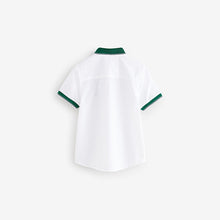 Load image into Gallery viewer, White 100% Cotton Short Sleeve Bowling Shirt
