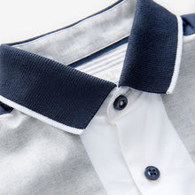 Load image into Gallery viewer, Navy/White Smart Colorblock Short Sleeves Colourblock Shirt
