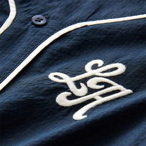 Navy Varsity 100% Cotton Short Sleeve Varsity Baseball