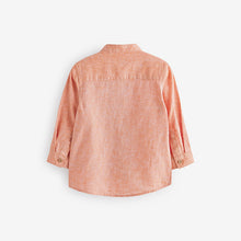 Load image into Gallery viewer, Orange Grandad Collar Linen Mix Shirt (3mths-4yrs)
