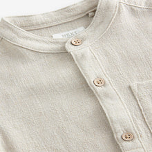 Load image into Gallery viewer, Neutral Grandad Collar Linen Mix Shirt
