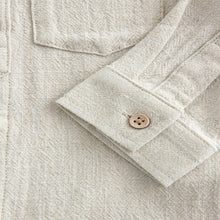 Load image into Gallery viewer, Neutral Grandad Collar Linen Mix Shirt
