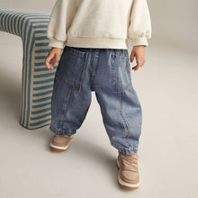 Load image into Gallery viewer, Mid Blue Denim Barrel 100% Cotton Jeans (3mths-6yrs)
