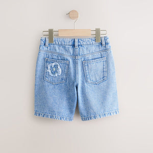 Denim 100% Cotton Denim Knitted Flower Shorts (3-12yrs)
