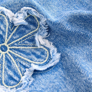 Denim 100% Cotton Denim Knitted Flower Shorts (3-12yrs)