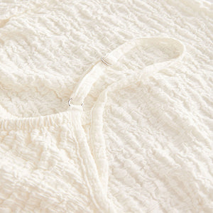 White Textured Jersey Maxi Dress