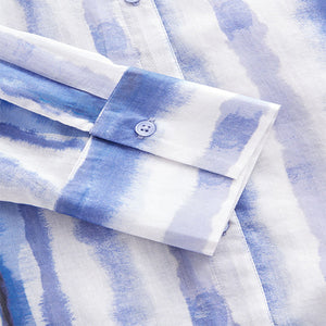 Blue Tie Dye Beach Shirt Cover-Up