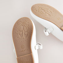 Load image into Gallery viewer, White Standard Fit (F) Mary Jane Touch Fastening Occasion Shoes
