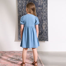 Load image into Gallery viewer, Denim Puff Sleeve Summer Dress (3-12yrs)
