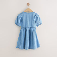 Load image into Gallery viewer, Denim Puff Sleeve Summer Dress (3-12yrs)
