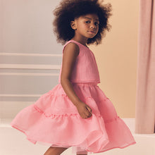 Load image into Gallery viewer, Coral Pink Occasion Top And Skirt Co-ord Set (3-12yrs)
