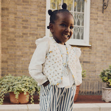 Load image into Gallery viewer, Cream Ditsy 100% Cotton Quilted Gilet And Blouse Set (3mths-6yrs)
