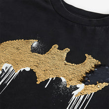 Load image into Gallery viewer, Black Flip Sequin Batman T-Shirt
