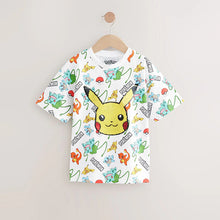 Load image into Gallery viewer, White All Over Print Pokémon Sequin Short Sleeve T-Shirt (4-12yrs)
