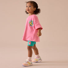 Load image into Gallery viewer, Pink Little Mermaid Ariel 100% Cotton T-Shirt and Cycle Shorts Set (6mths-5yrs)
