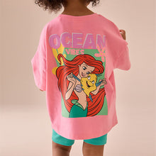 Load image into Gallery viewer, Pink Little Mermaid Ariel 100% Cotton T-Shirt and Cycle Shorts Set (6mths-5yrs)
