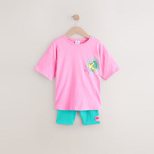 Load image into Gallery viewer, Pink Little Mermaid Ariel 100% Cotton T-Shirt and Cycle Shorts Set (6mths-5yrs)
