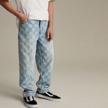 Load image into Gallery viewer, Check Blue Denim Loose Fit Authentic Jeans
