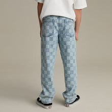 Load image into Gallery viewer, Check Blue Denim Loose Fit Authentic Jeans
