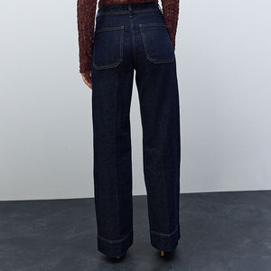 Rinse Patch Pocket Wide Leg Jeans