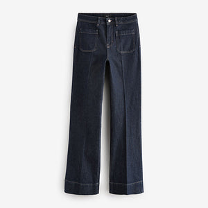 Rinse Patch Pocket Wide Leg Jeans