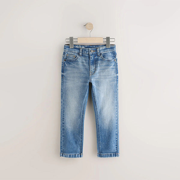 Mid Blue Regular Fit Stretch Jeans