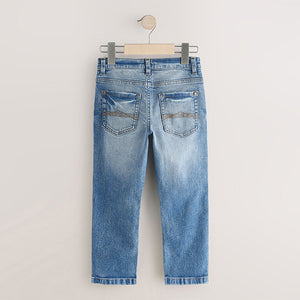 Mid Blue Regular Fit Stretch Jeans
