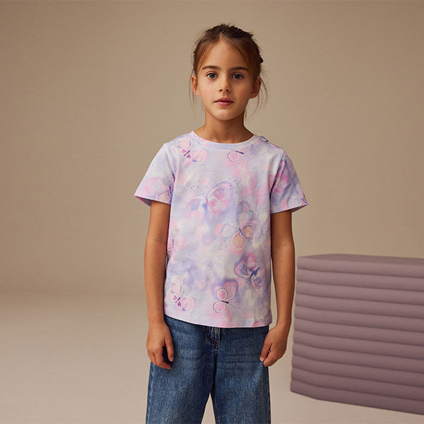 Lilac Purple Butterfly T-Shirt (3-12yrs)