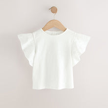 Load image into Gallery viewer, Ecru Cornelli Frill Sleeve 100% Cotton T-Shirt (3-12yrs)
