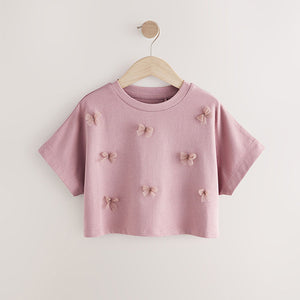Lilac Purple Boxy Bows T-Shirt (3-12yrs)