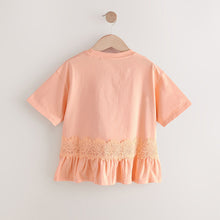 Load image into Gallery viewer, Orange Lace Frill Hem T-Shirt (3-12yrs)
