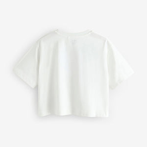 White Sequin Heart Print T-Shirt (3-12yrs)