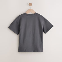 Load image into Gallery viewer, Charcoal Grey Oversized Sequin Graphic Print T-Shirt (3-16yrs)
