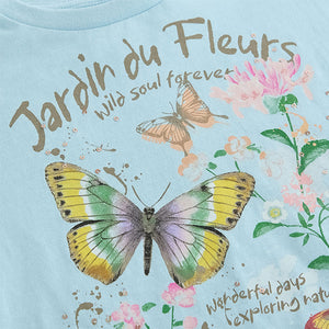 Blue Sequin Butterfly Fringe T-Shirt (3-11yrs)