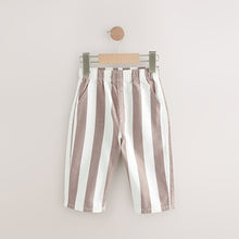 Load image into Gallery viewer, Neutral/Ecru Stripe Pull On Wide Trousers (3mths-6yrs)
